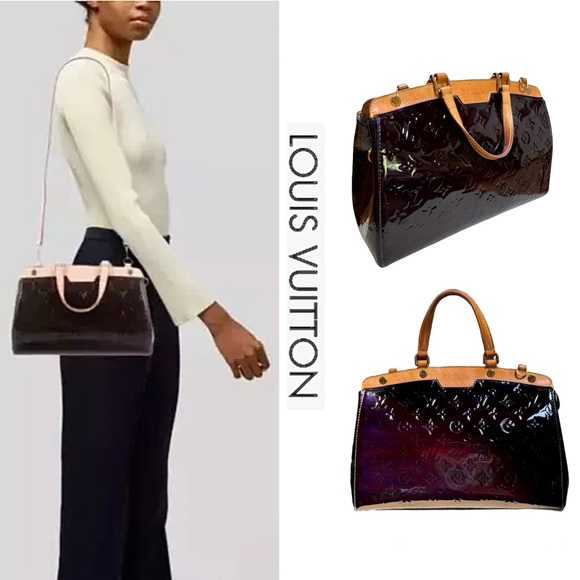 SOLD! Authenticated Louis Vuitton Monogram Vernis Brea MM Handbag in Amarante - Picture 14 of 14